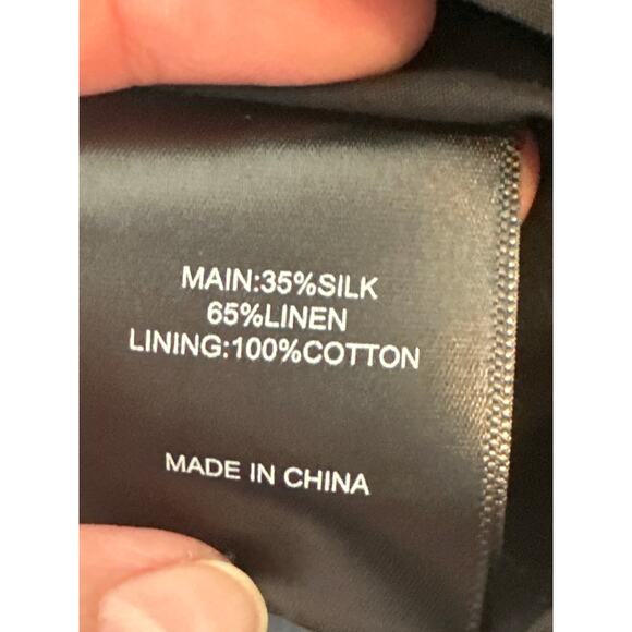 Aje Black Mimosa Cutout Linen-Silk Mini Dress Puff Sleeves Size 6 - Picture 12 of 13